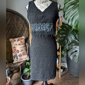 Vintage 90s Nu Mode Bodycon Lace Cocktail Dress Size Small